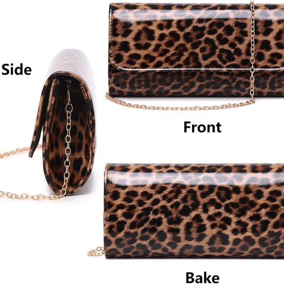 Versatile Patent Leather Evening Bag - Stylish Clutch for Weddings & Parties - Picture 7 of 7